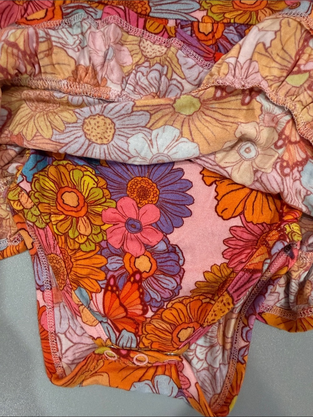 Posh Peanut Bamboo Baby Girls Meadow Floral Racerback Bodysuit Twirl Dress 6-12m - Picture 4 of 6